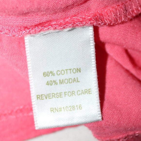 Garnet Hill Coral Pink Cotton Modal Cap Sleeve Tee Sz SMALL - Picture 5 of 5
